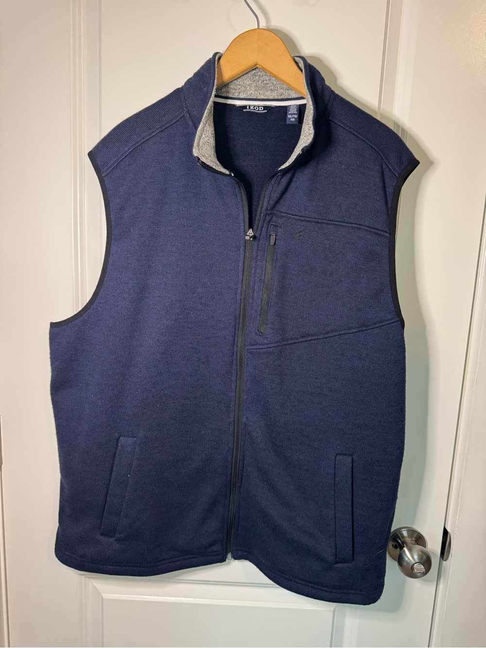 Izod Men's Dark Blue Zip-Up Fleece Vest